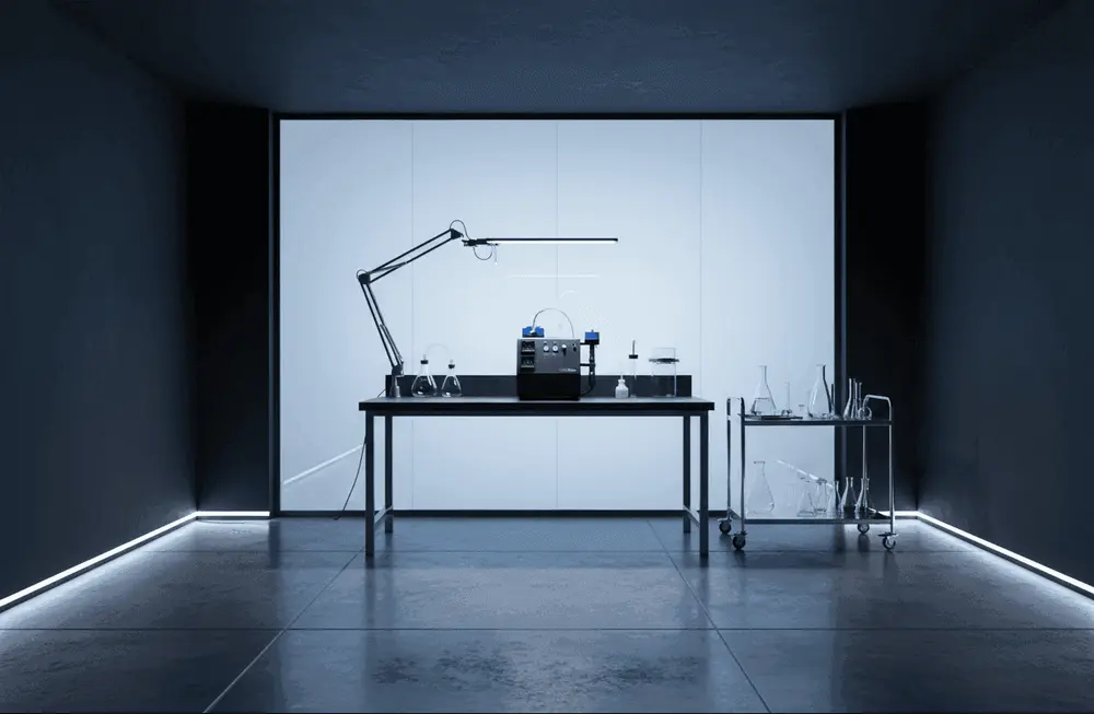 Laboratory setup for moisture testing equipment