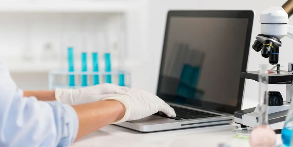 woman working laboratory close up