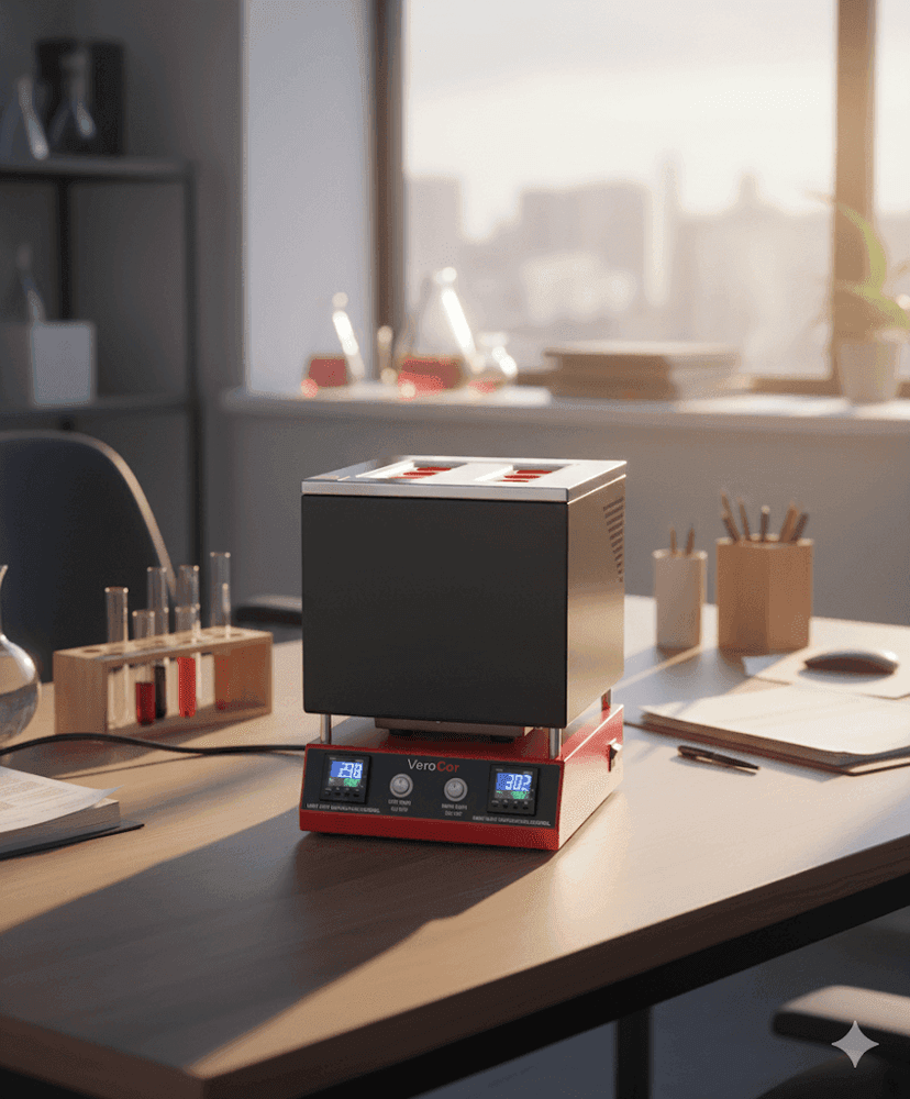 VeroCor dual-zone corrosion analyzer on laboratory workstation